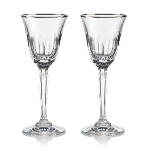 Rogaska Aulide Platinum White Wine Set Of 2