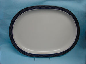 Aztec Blue Oval Platter 15" Mikasa (1 Only)