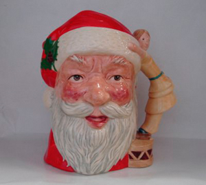 Santa Claus, D 6668, $70.00, Doll & Drum, Large Jug Royal Do